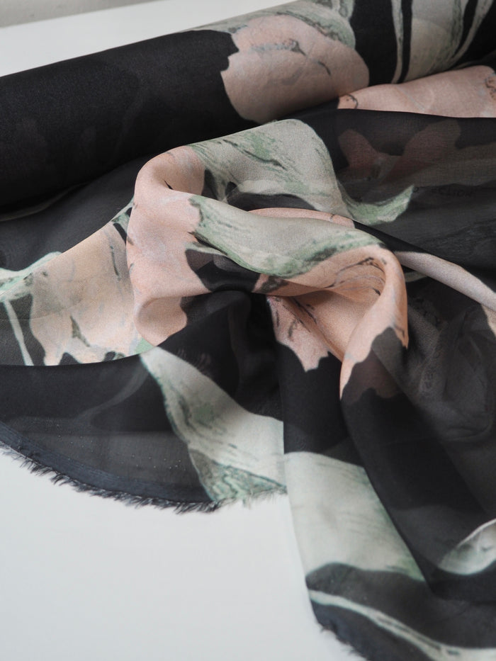 Tulip Floral Silk Chiffon