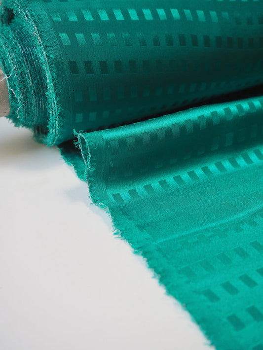 Turquoise Square Light Silk Satin Jacquard