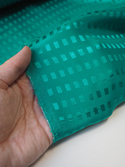 Turquoise Square Light Silk Satin Jacquard