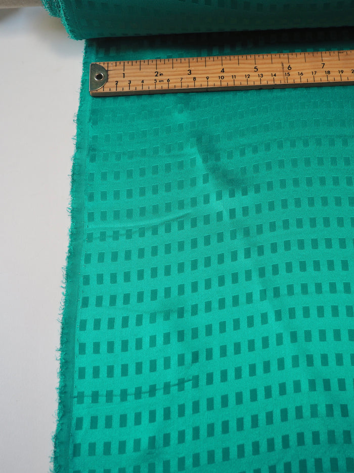Turquoise Square Light Silk Satin Jacquard