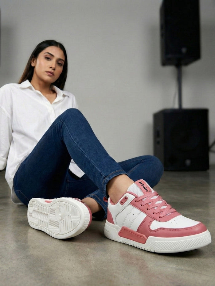 Urbania Women Everyday Comfort Sneaker_Shoes - White/Pink (HRLWSR0WTPK)