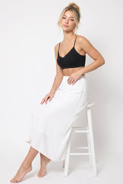 V Neck Lace Bralette ~ White