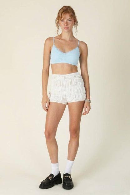 V Neck Lace Bralette ~ White