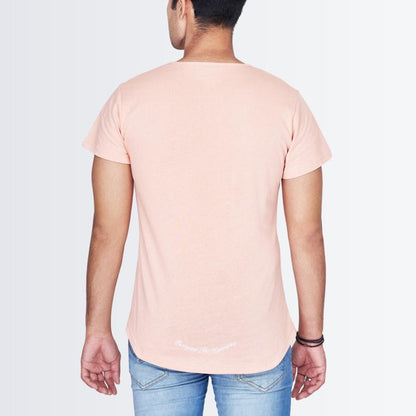 V Neck Peach T-shirt