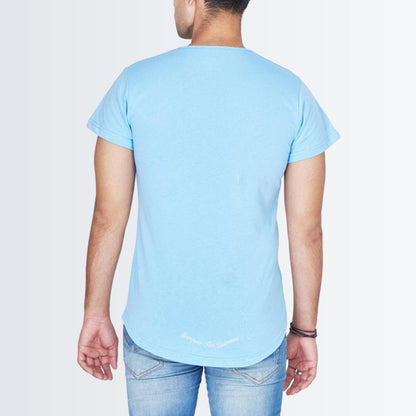 V Neck Sky Blue T-shirt