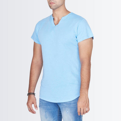 V Neck Sky Blue T-shirt