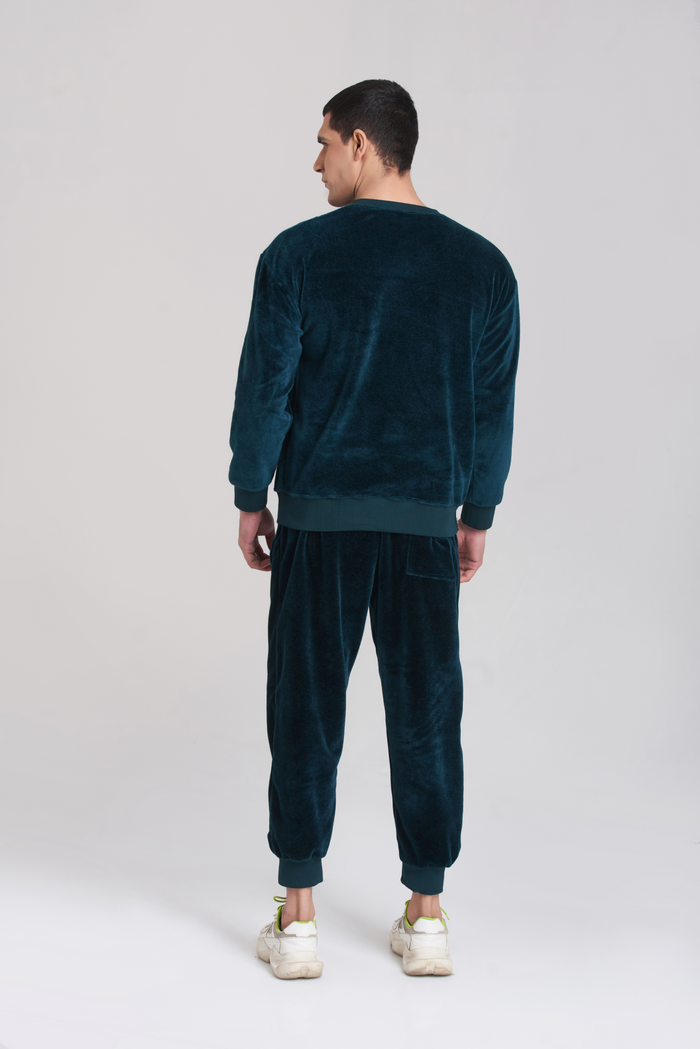 Velour Velvet TrackSuit Men - Poseidon Color