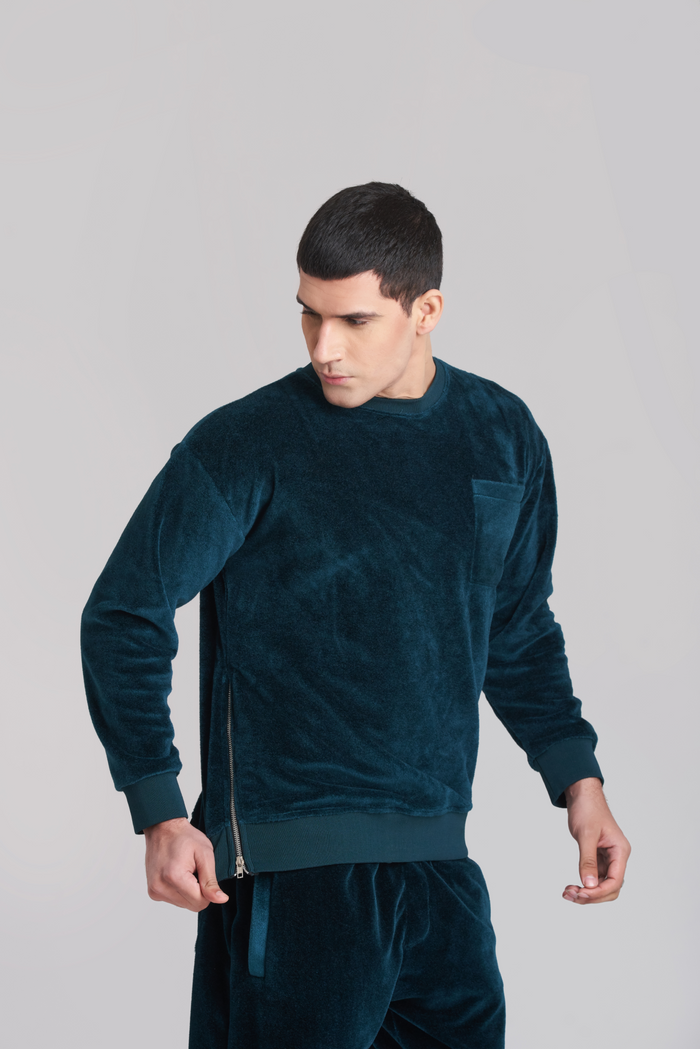 Velour Velvet TrackSuit Men - Poseidon Color