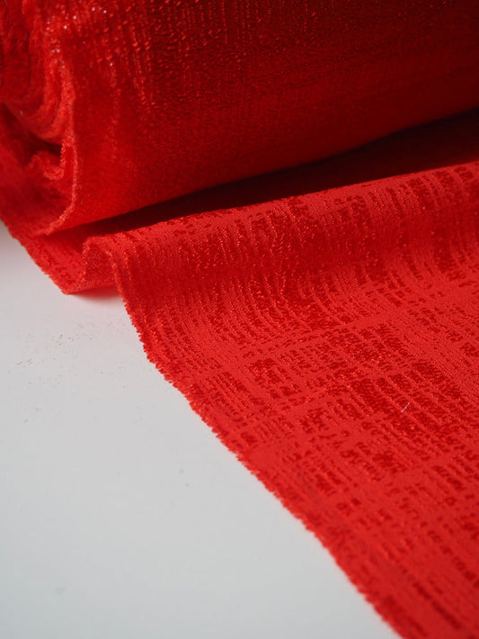 Vermillion Metallic Viscose Jacqaurd