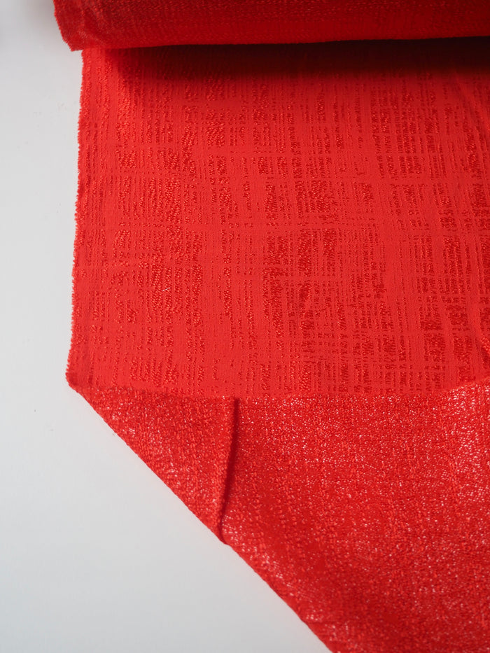 Vermillion Metallic Viscose Jacqaurd