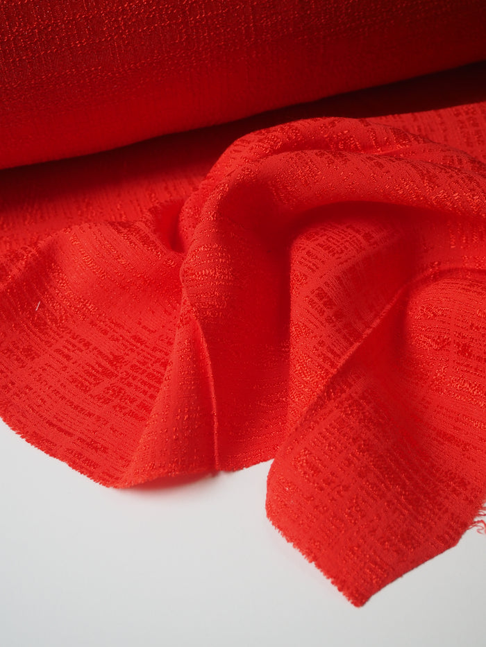 Vermillion Metallic Viscose Jacqaurd