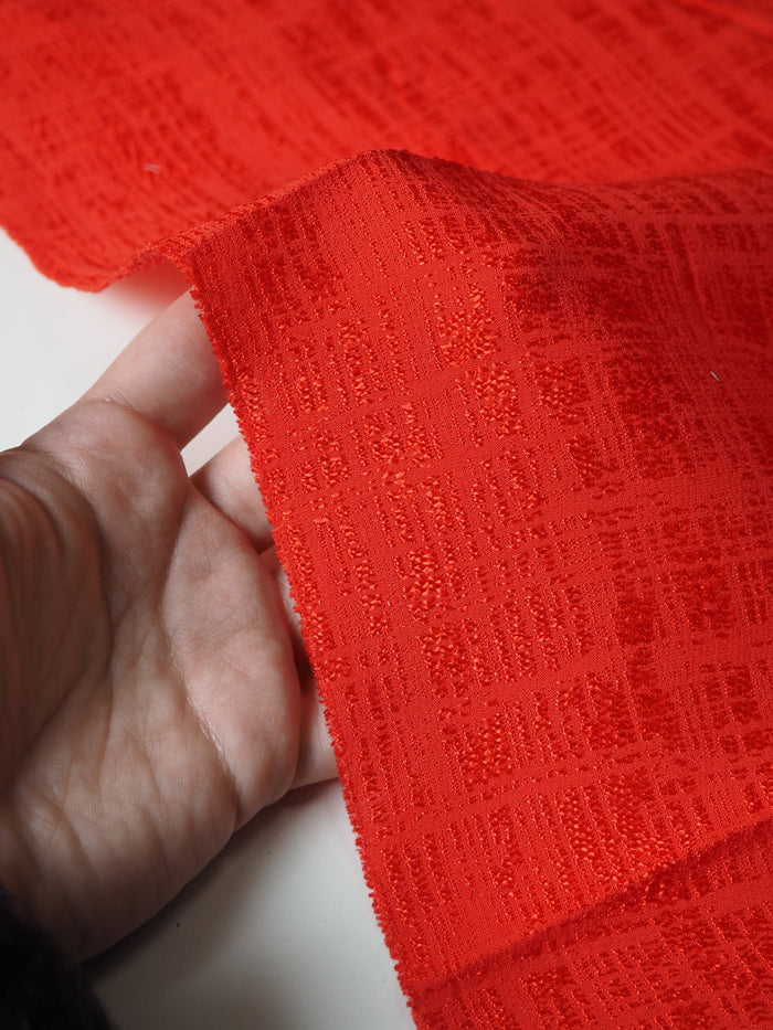 Vermillion Metallic Viscose Jacqaurd