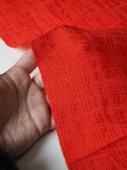 Vermillion Metallic Viscose Jacqaurd
