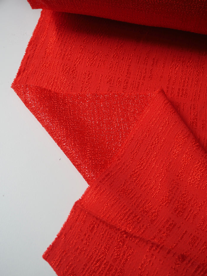 Vermillion Metallic Viscose Jacqaurd