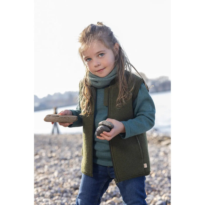 Veste sans manches en laine bouillie bio Disana – Indigo
