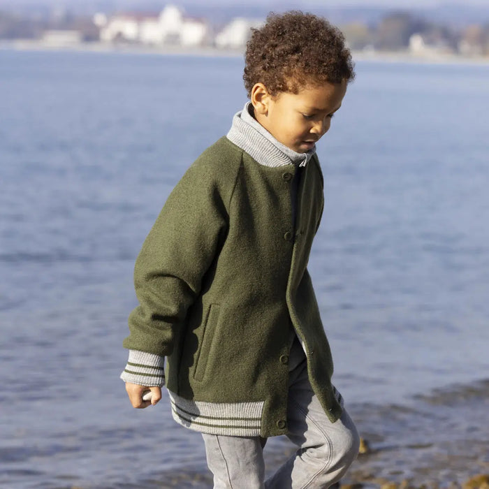 Veste teddy en laine bouillie Disana - Indigo - Lilinappy