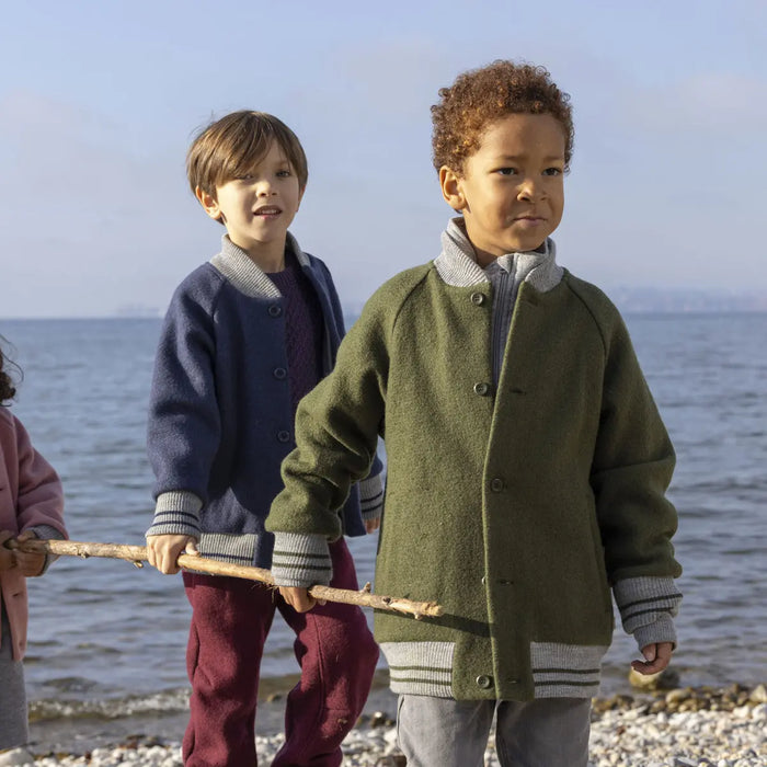 Veste teddy en laine bouillie Disana - Soft Pink - Lilinappy