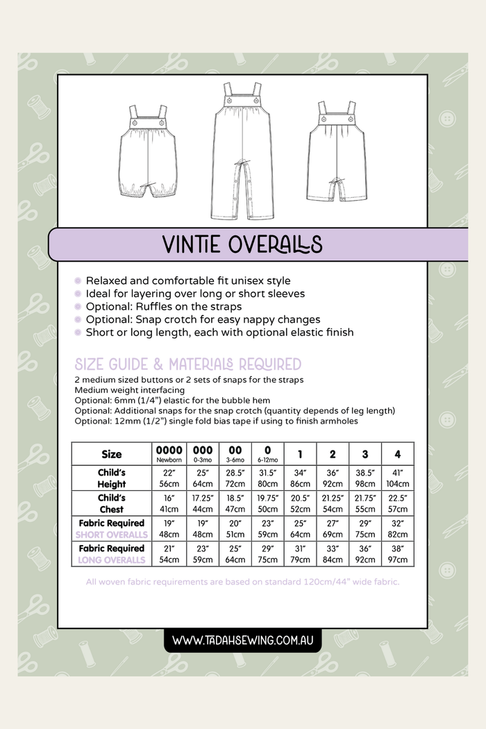 Vintie Overalls Sewing Pattern