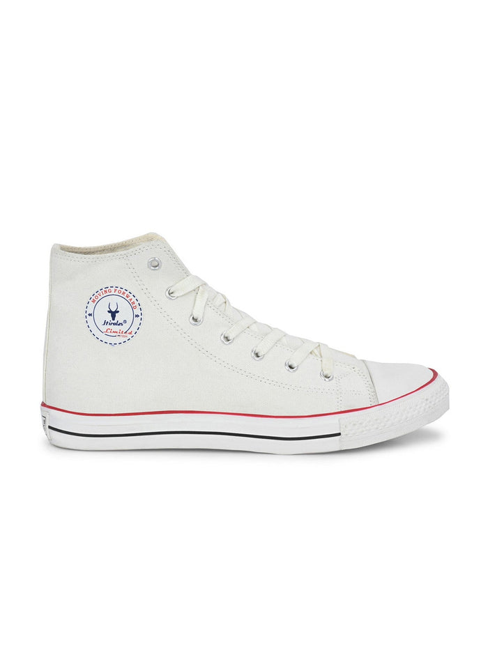 Vulcanised Skateboard Sneakers Shoes for Men - White (HRL2077WHT)