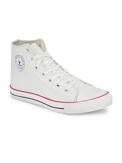 Vulcanised Skateboard Sneakers Shoes for Men - White (HRL2077WHT)