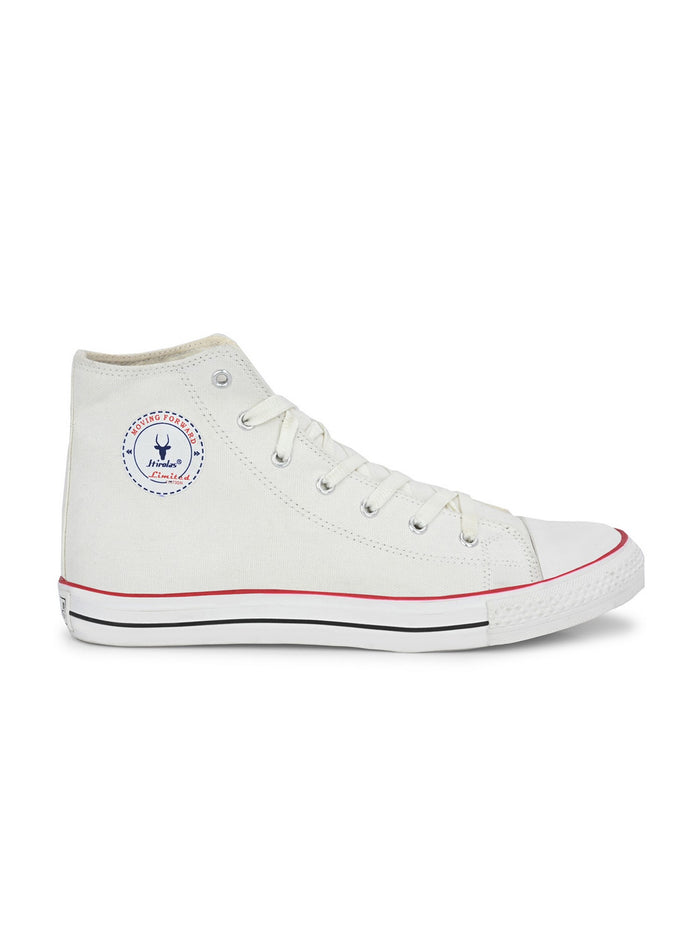 Vulcanised Skateboard Sneakers Shoes for Men - White (HRL2077WHT)