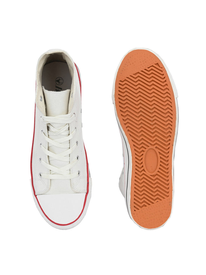 Vulcanised Skateboard Sneakers Shoes for Men - White (HRL2077WHT)