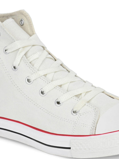 Vulcanised Skateboard Sneakers Shoes for Men - White (HRL2077WHT)