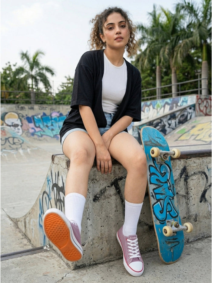 vulcanized Skateboard Sneaker Shoes for Women - Lavender (HRLWF24LDR)