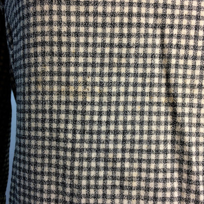 Warm Khaki and Grey Plaid Wool 2 pc Dress Set circa 1950s as is