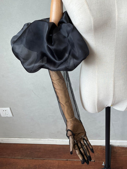 Wedding Sleeves for Bride Detachable Organza with Gloves