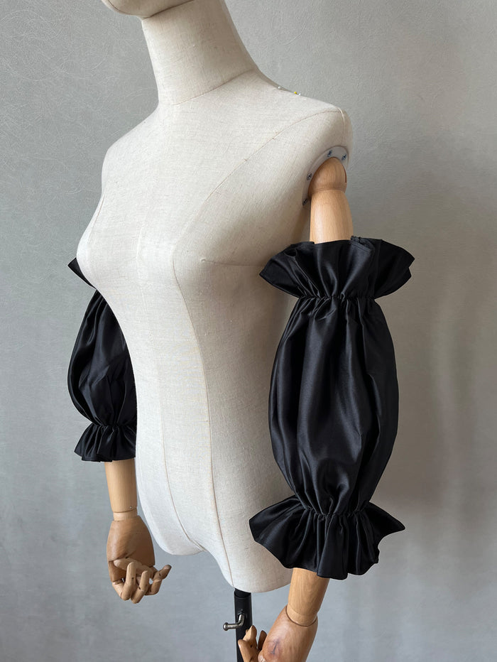 Wedding Sleeves for Bride Detachable Satin