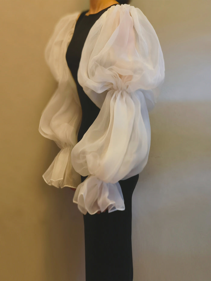 Wedding Sleeves for Dress Organza Puffy 2 Layers
