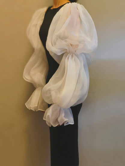 Wedding Sleeves for Dress Organza Puffy 2 Layers