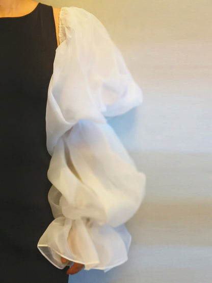 Wedding Sleeves for Dress Organza Puffy 2 Layers