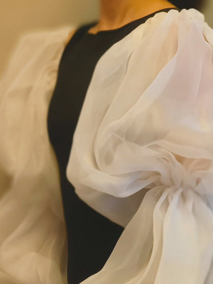 Wedding Sleeves for Dress Organza Puffy 2 Layers
