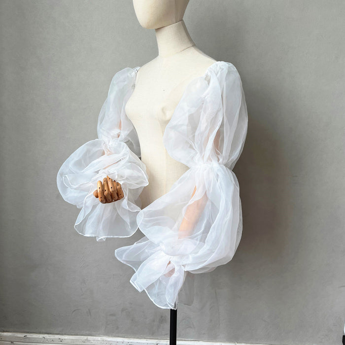 Wedding Sleeves for Dress Organza Puffy 2 Layers