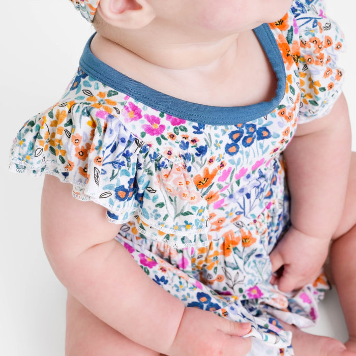 Whispering Wildflowers Bodysuit Twirl Dress - Jammie Session