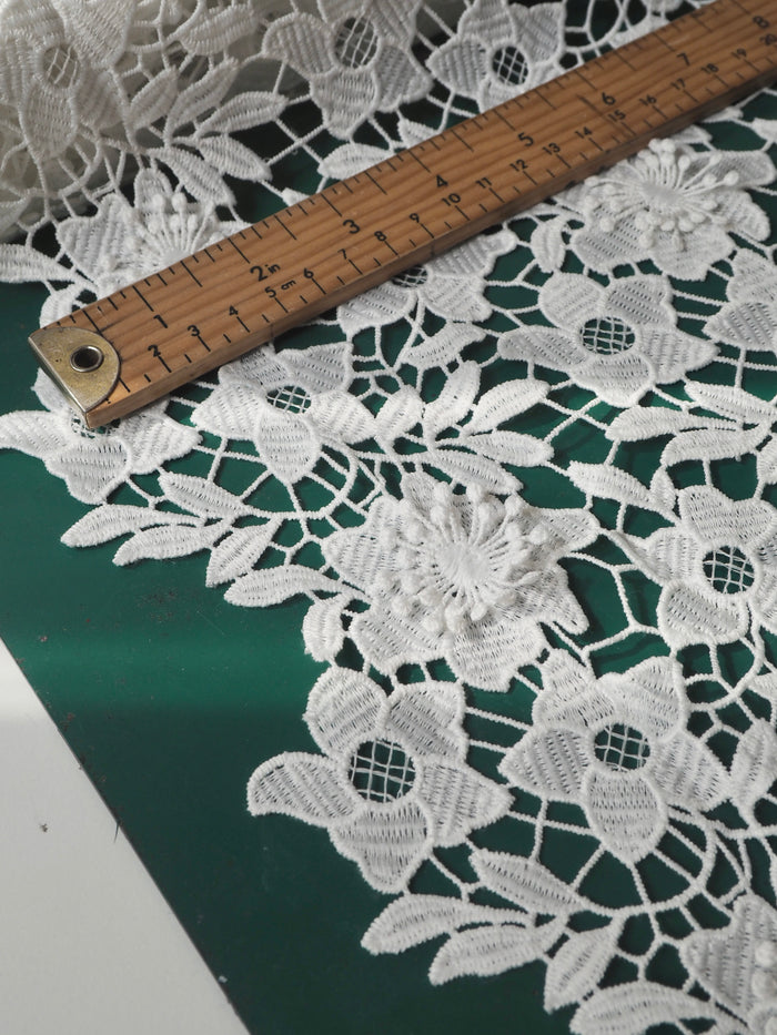 White 3D Guipure Floral Lace