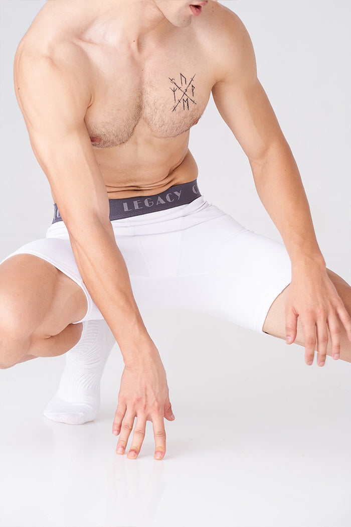 White Compression Shorts for Men