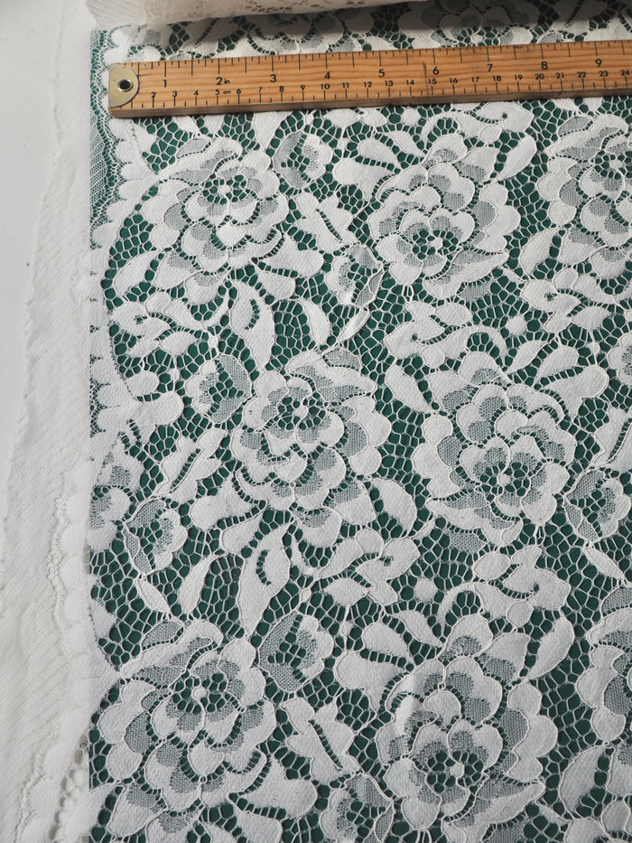 White Corded Floral Scallop Lace