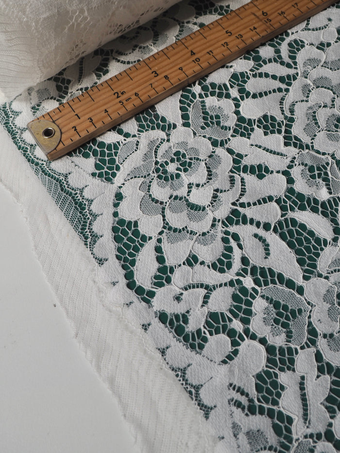 White Corded Floral Scallop Lace