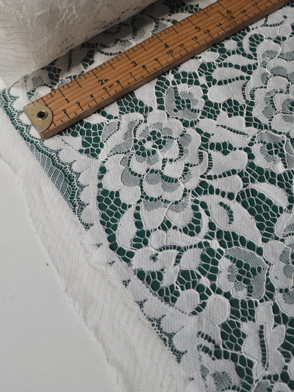 White Corded Floral Scallop Lace