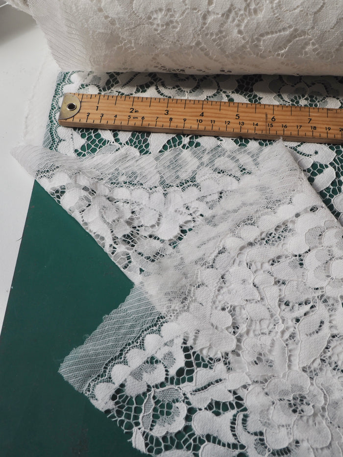 White Corded Floral Scallop Lace