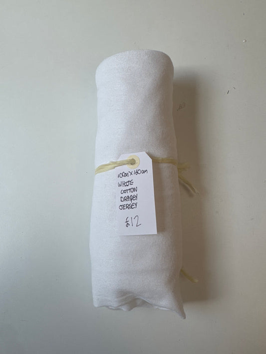 White Cotton Drapey Jersey Remnant
