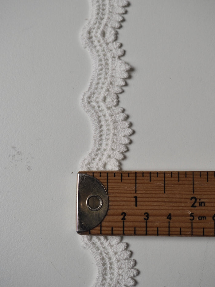 White Cotton Leaf Scallop Lace Trim 20mm