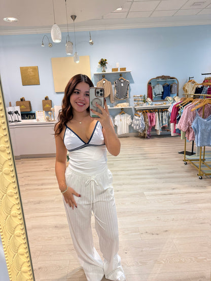 white cotton pants