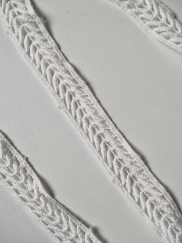 White Cotton Vine Lace Trim 20mm