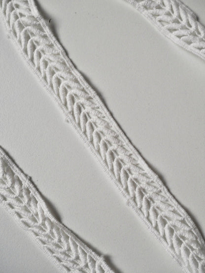White Cotton Vine Lace Trim 20mm