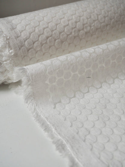 White Dotted Viscose Organza