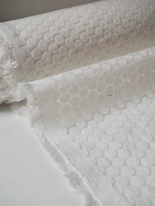 White Dotted Viscose Organza